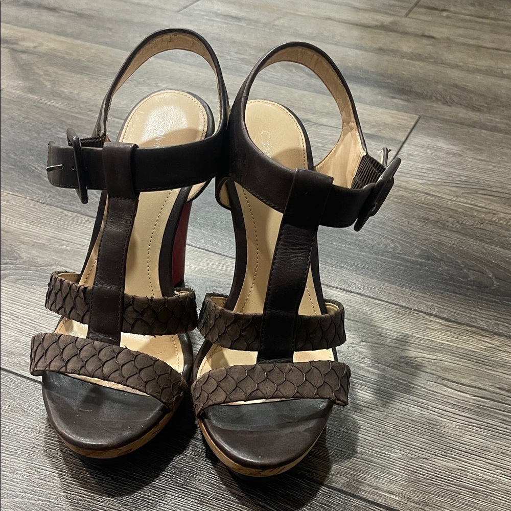 Calvin Klein Dark Brown Strappy Heels